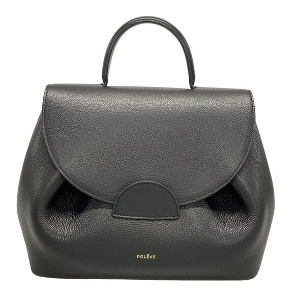 POLENE Numero Un Nano Handbag Black Leather Smooth - Picture 1 of 6